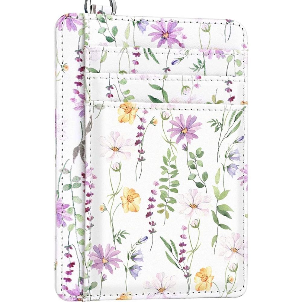 White Daisy Leather ID holder